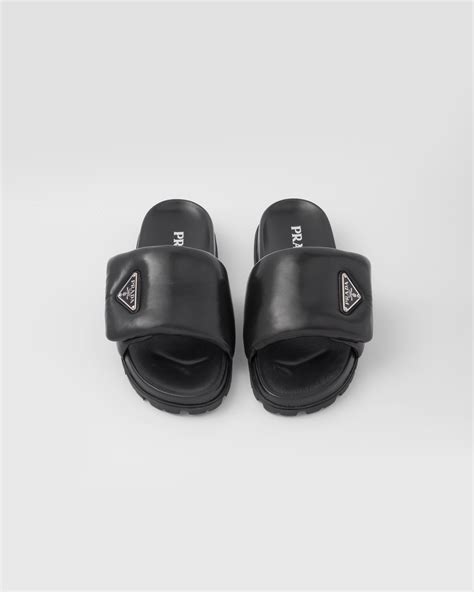 prada sherpa slides|saks prada slides.